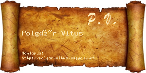 Polgár Vitus névjegykártya